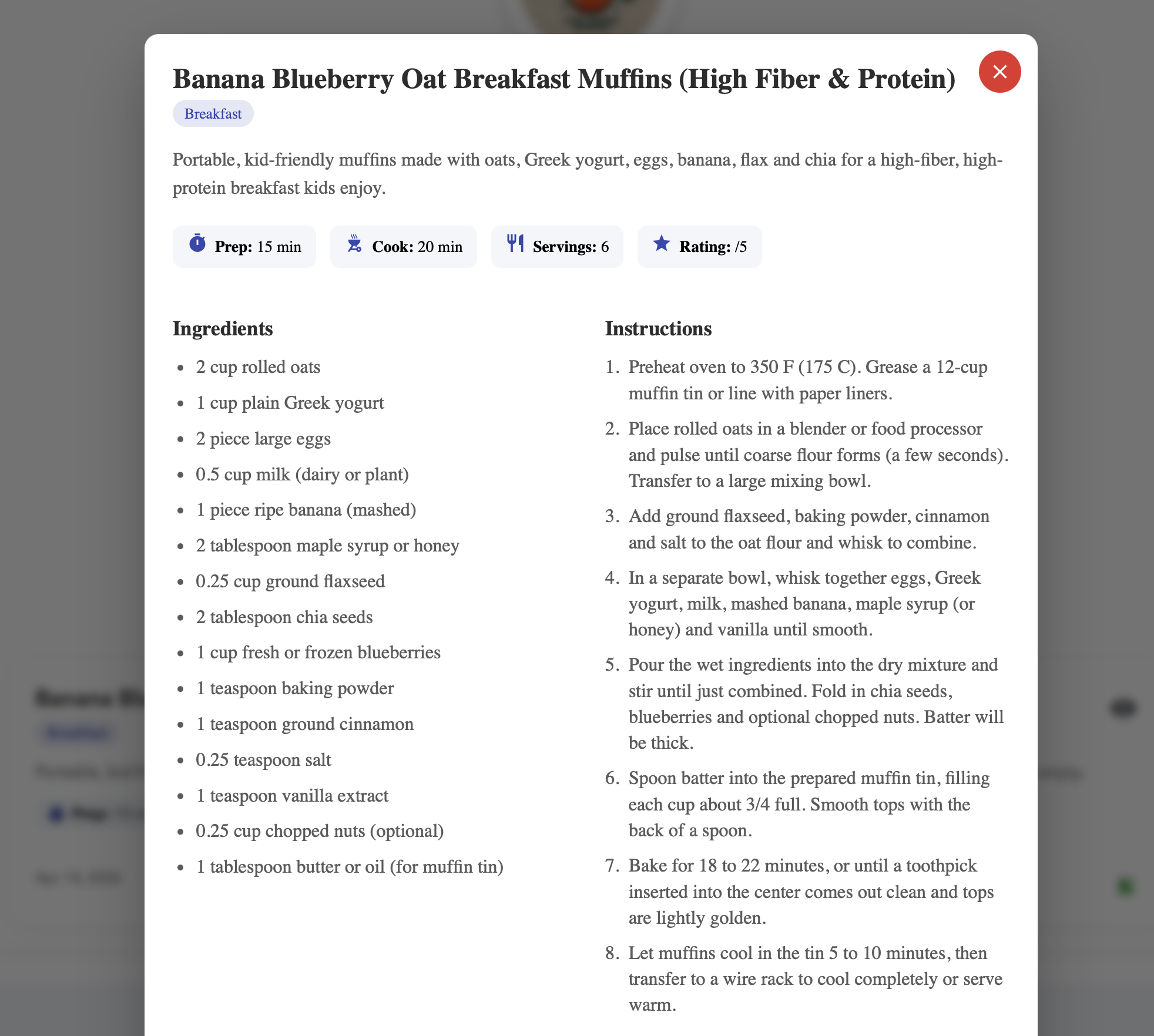 QuicklyCook recipe view showing ingredients, instructions, servings, and recipe details in a modal layout.